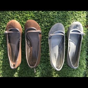 Brown/Gray suede flats
